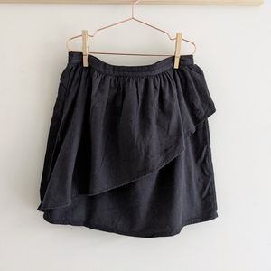 Des petits hauts Renoir black mini skirt with asymmetrical ruffle detail T1